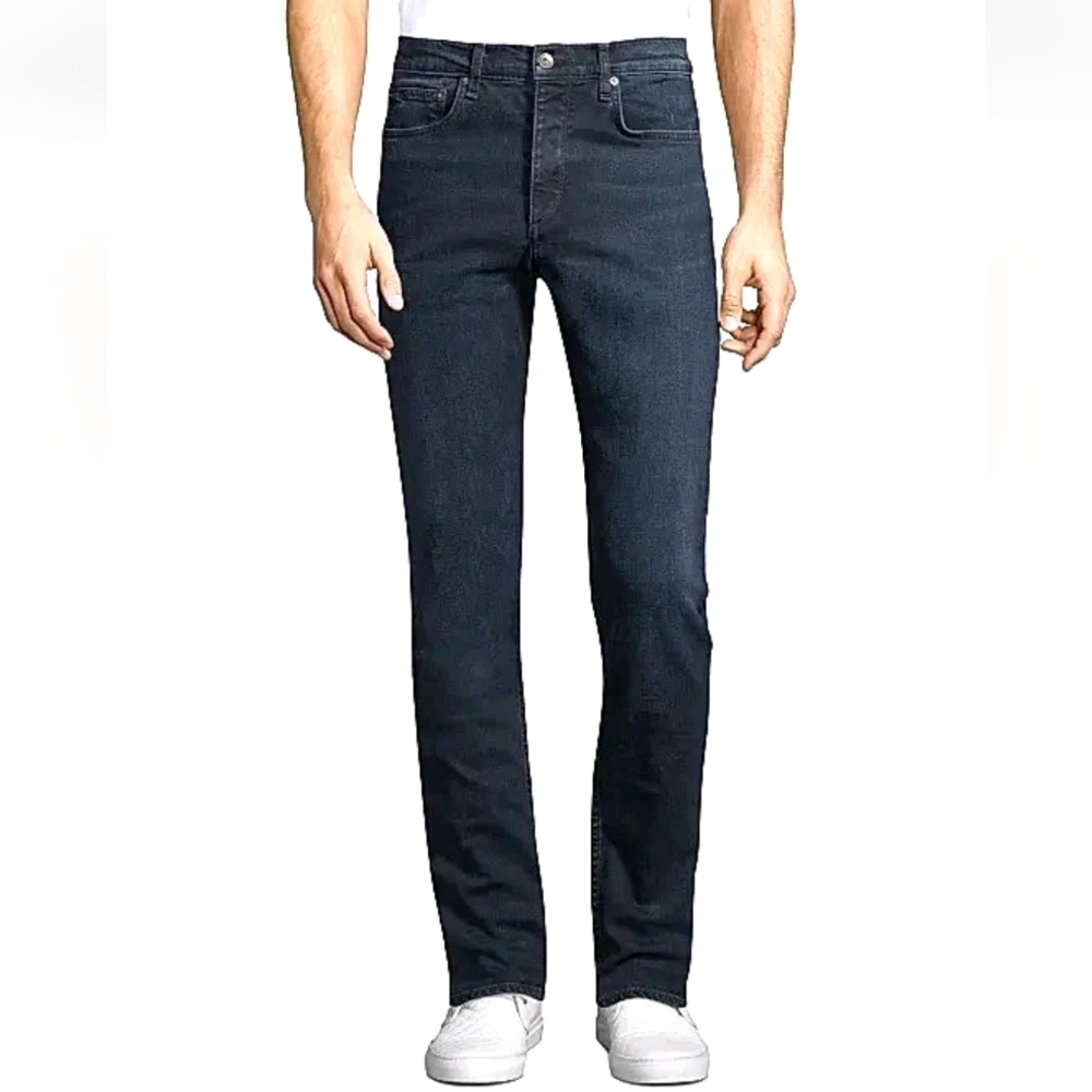 Rag And Bone Mens Jeans Size 30 x 34 Fit 2 Slim Fit Bayview Dark Wash Distressed